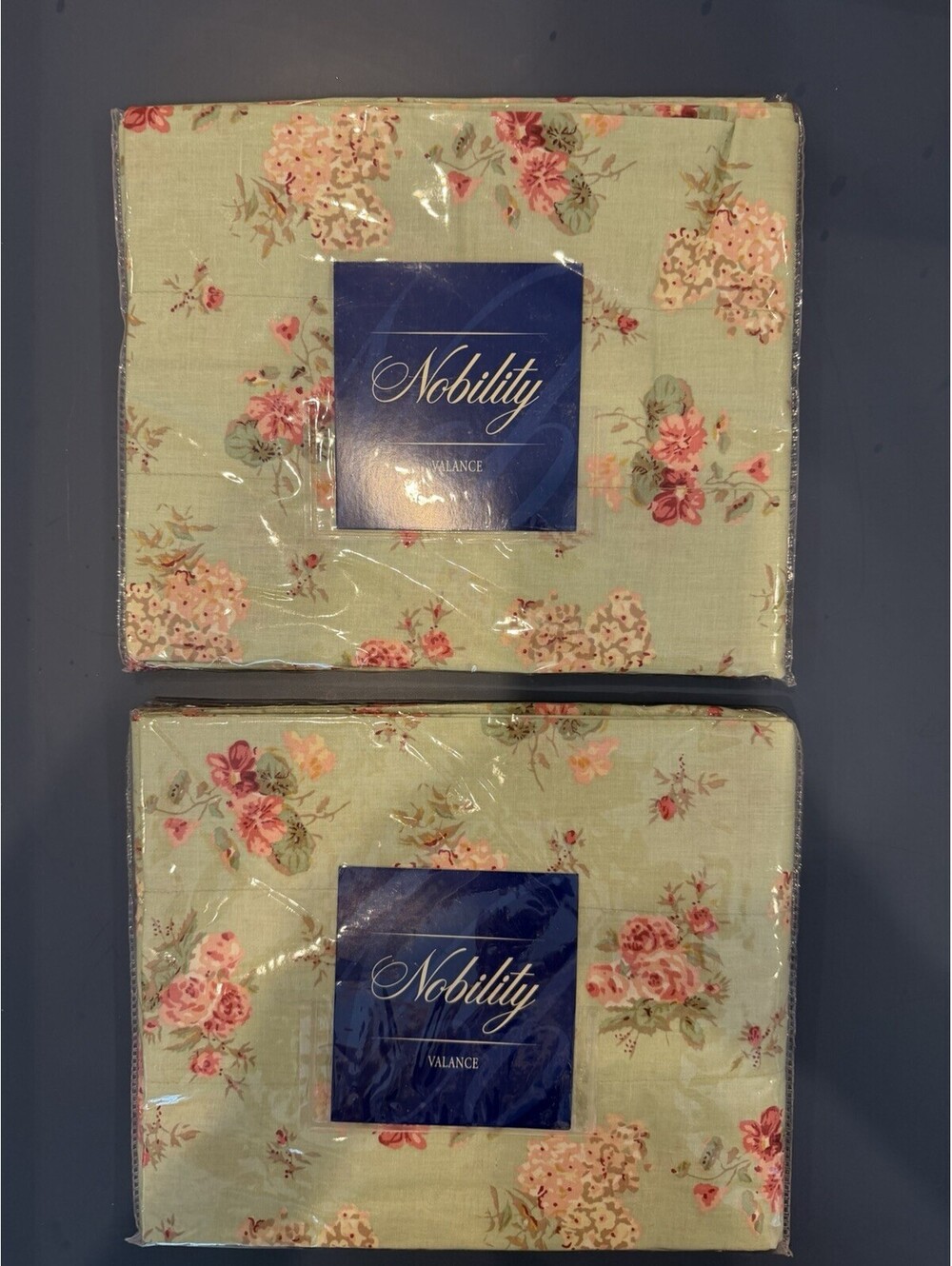 Nobility Valance Floral 100% Cotton Shabby Chic Design Set Of 2 New 86X15